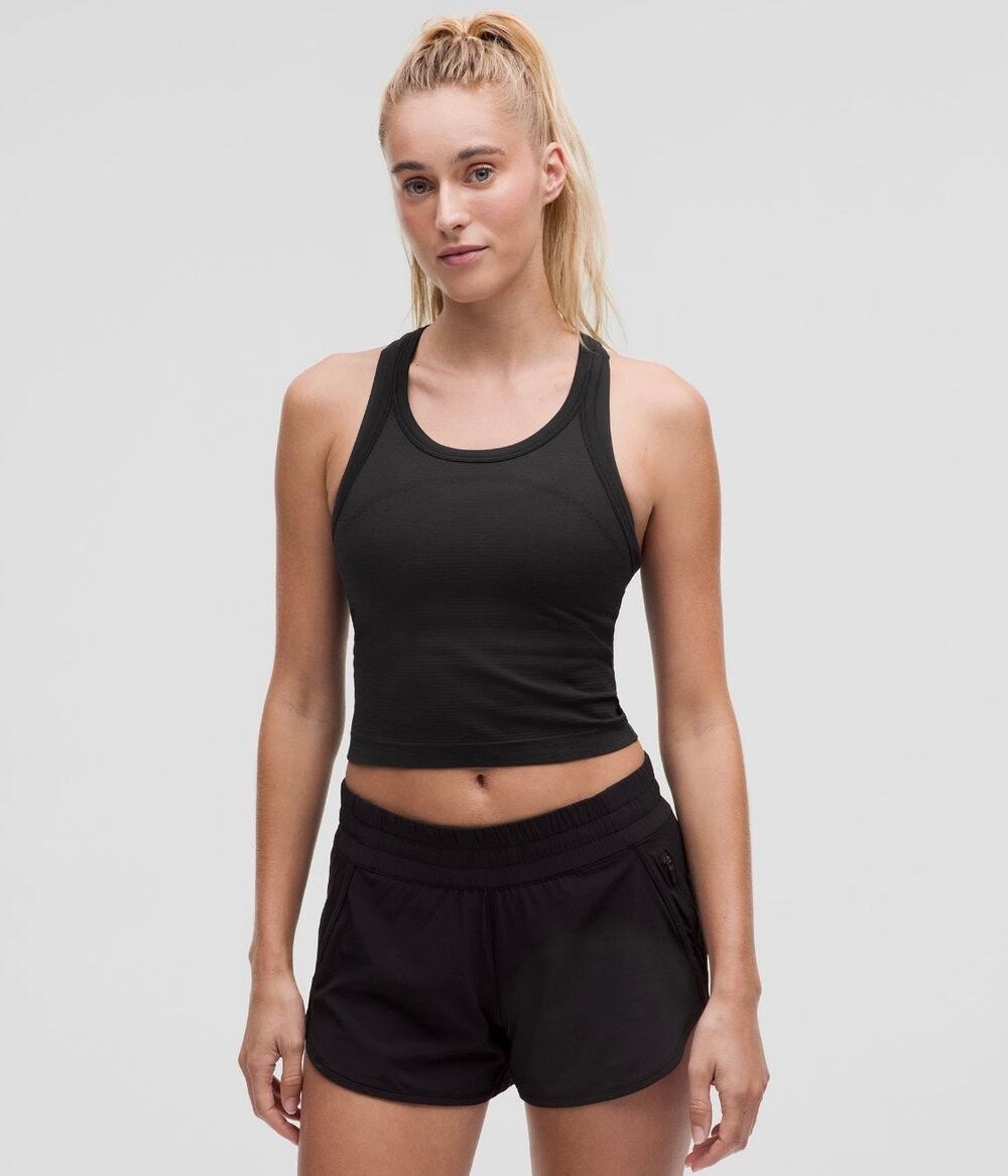 Lululemon Swiftly Tech Cropped Racerback Tank Top 2.0 Black Size 2 NWT